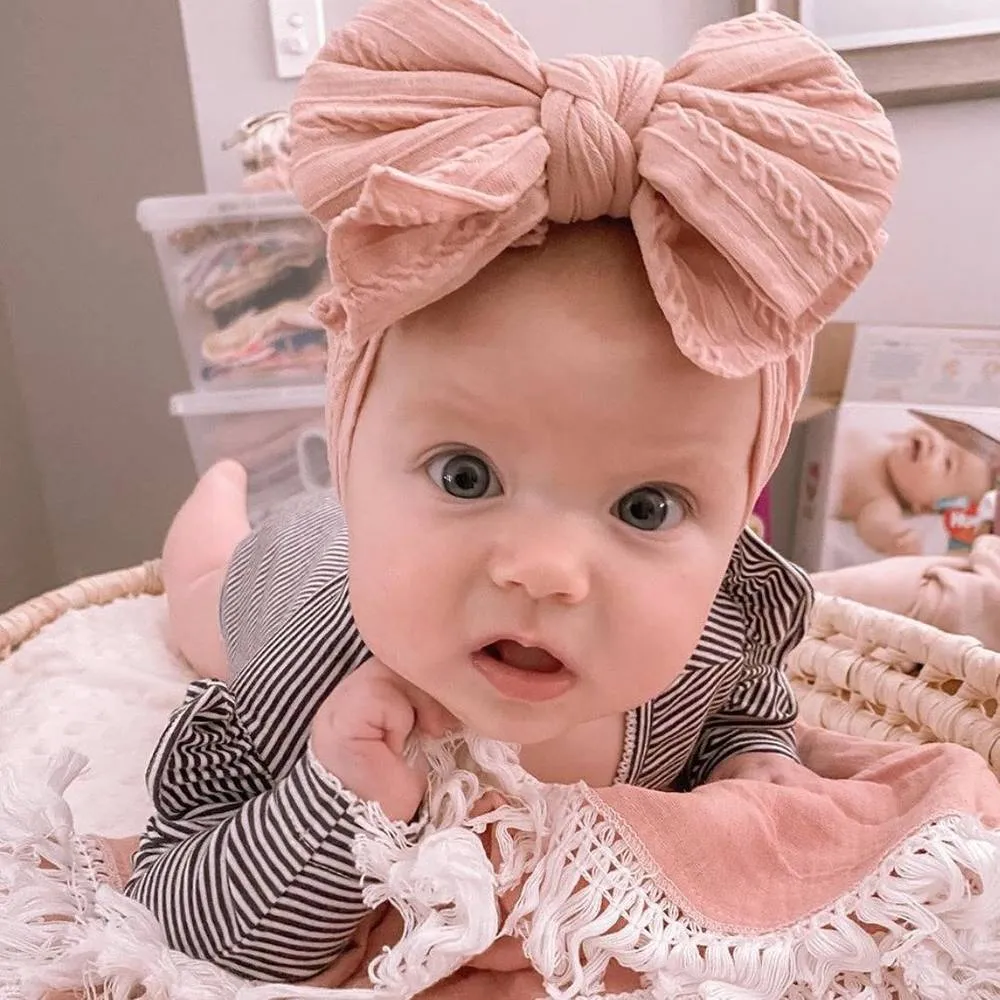 Baby Top Knot Double Bow Headband Punch