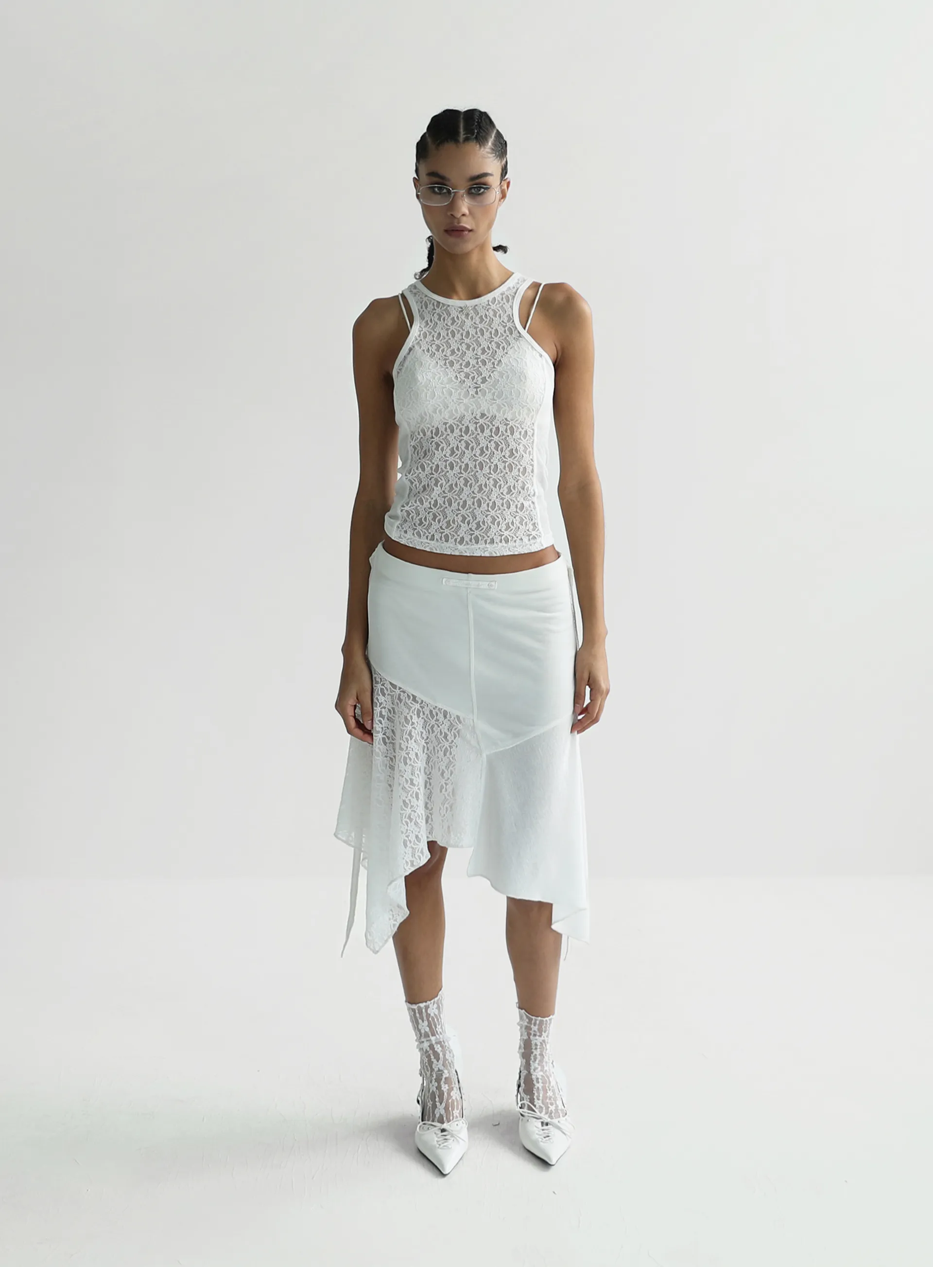 BADBLOOD  |Sleeveless Street Style Plain Lace Tanks & Camisoles