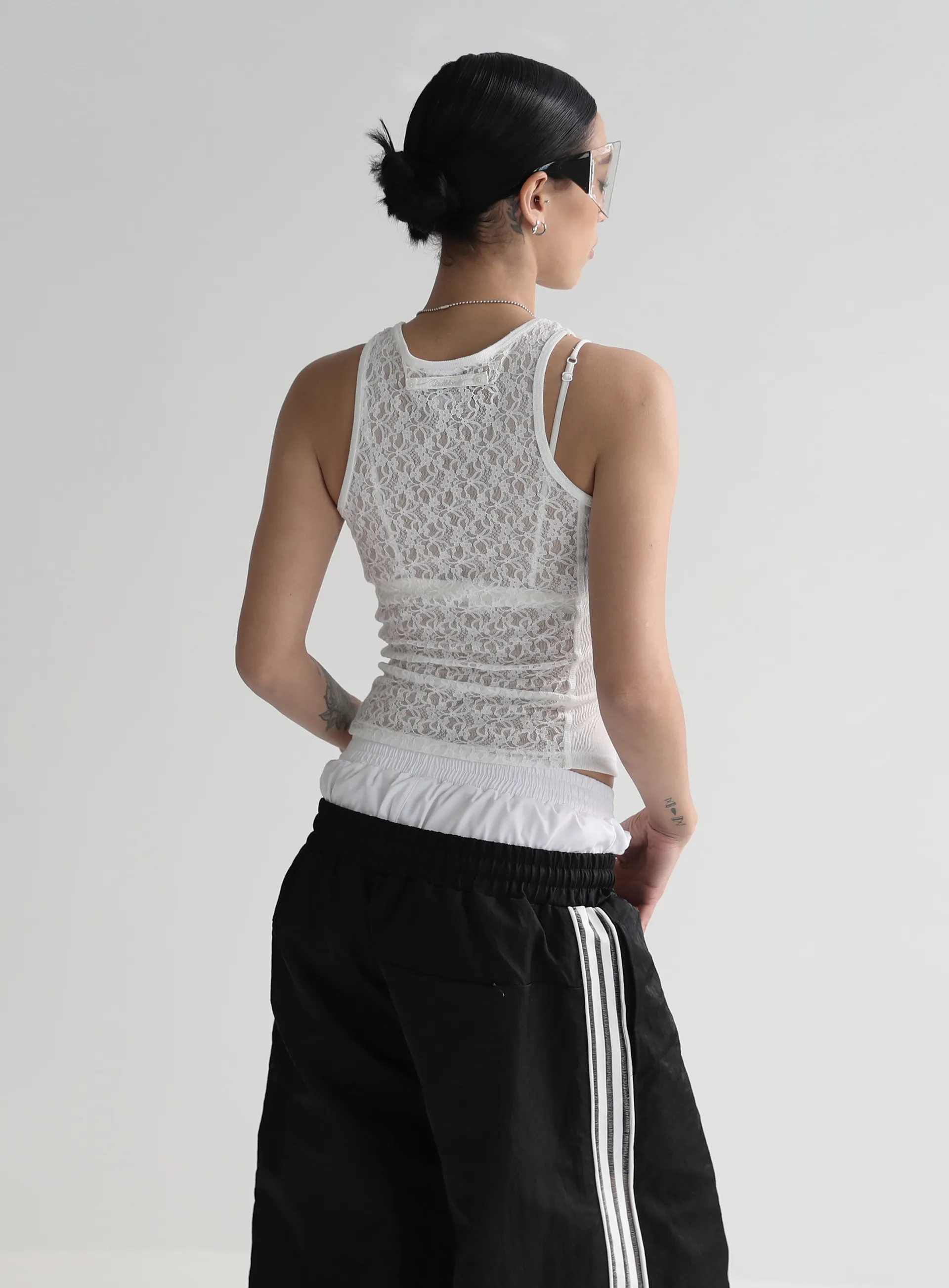 BADBLOOD  |Sleeveless Street Style Plain Lace Tanks & Camisoles