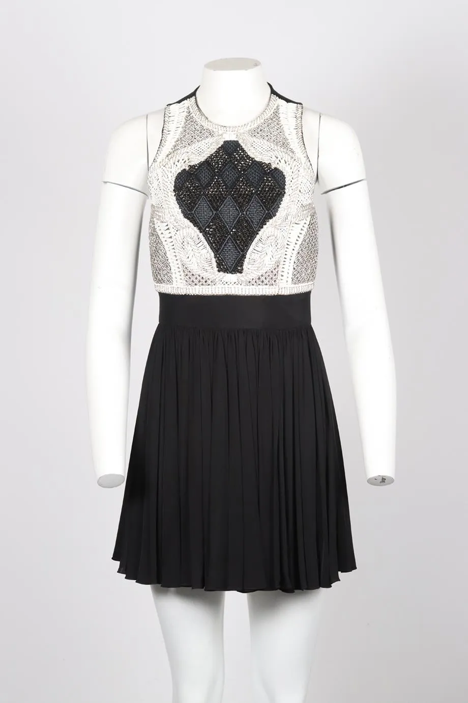 BALMAIN CRYSTAL EMBELLISHED JERSEY MINI DRESS FR 38 UK 10