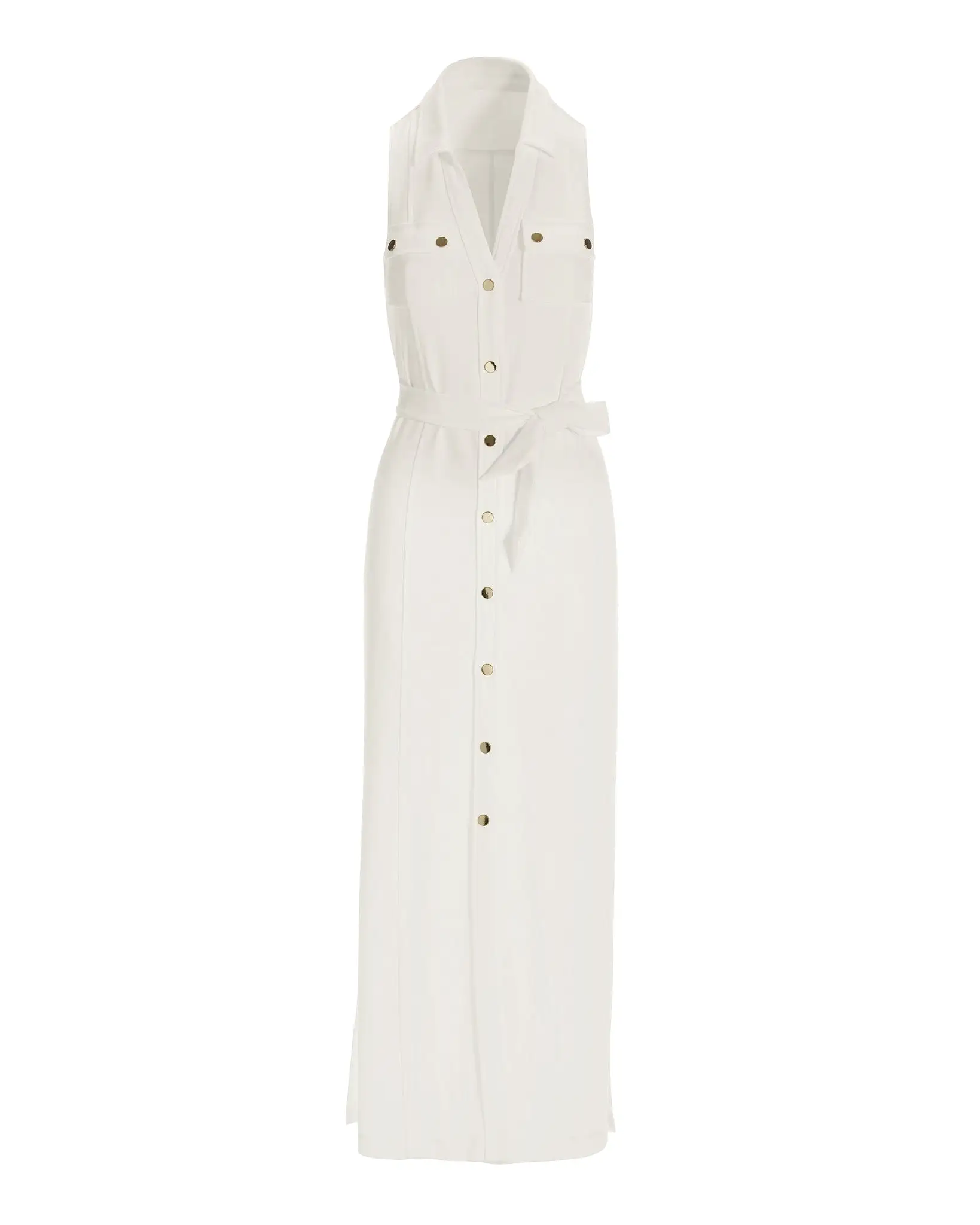 Beyond Travel Button Front Collared Maxi Dress Ivory Coast