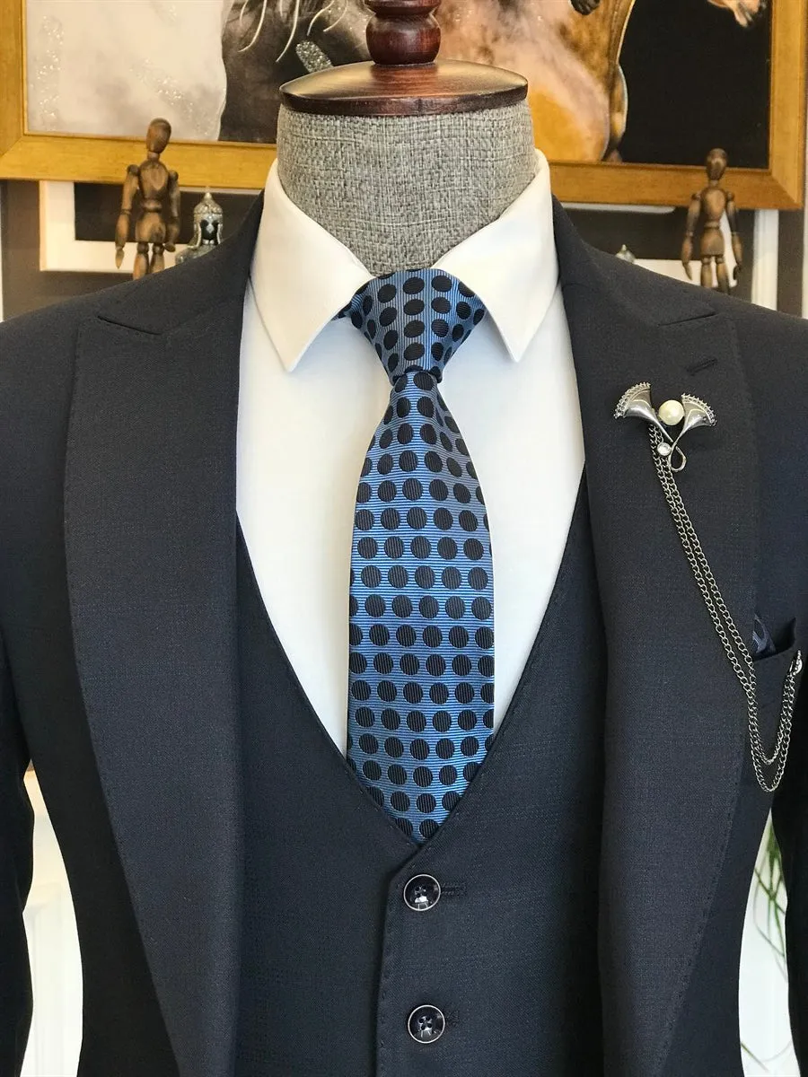 Bojoni Navy Slim-Fit Suit 3-Piece