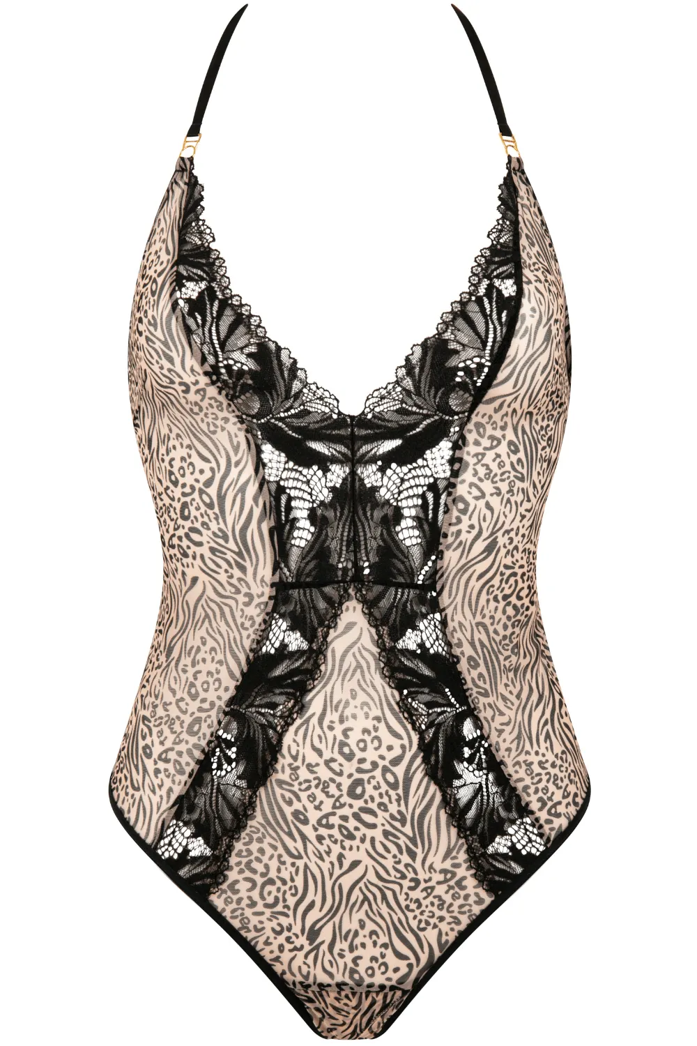 Caresse Féline Crotchless Thong Bodysuit, Size L (UK 14)