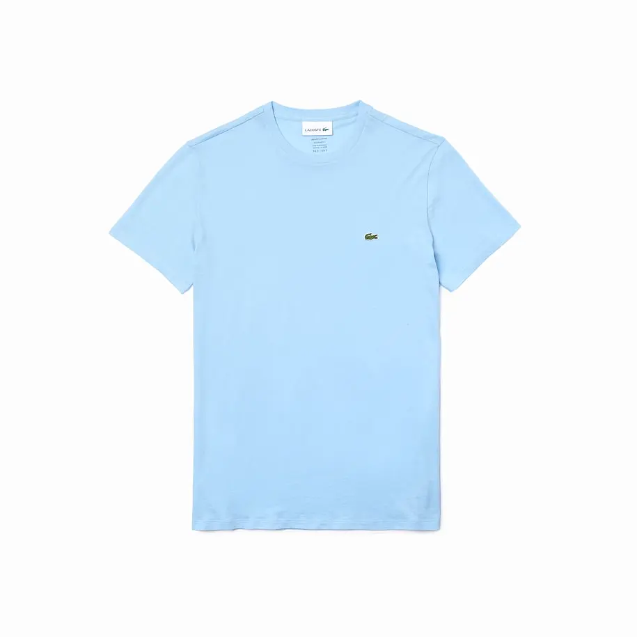 CREW NECK COTTON T-SHIRT (BLUE) - LACOSTE