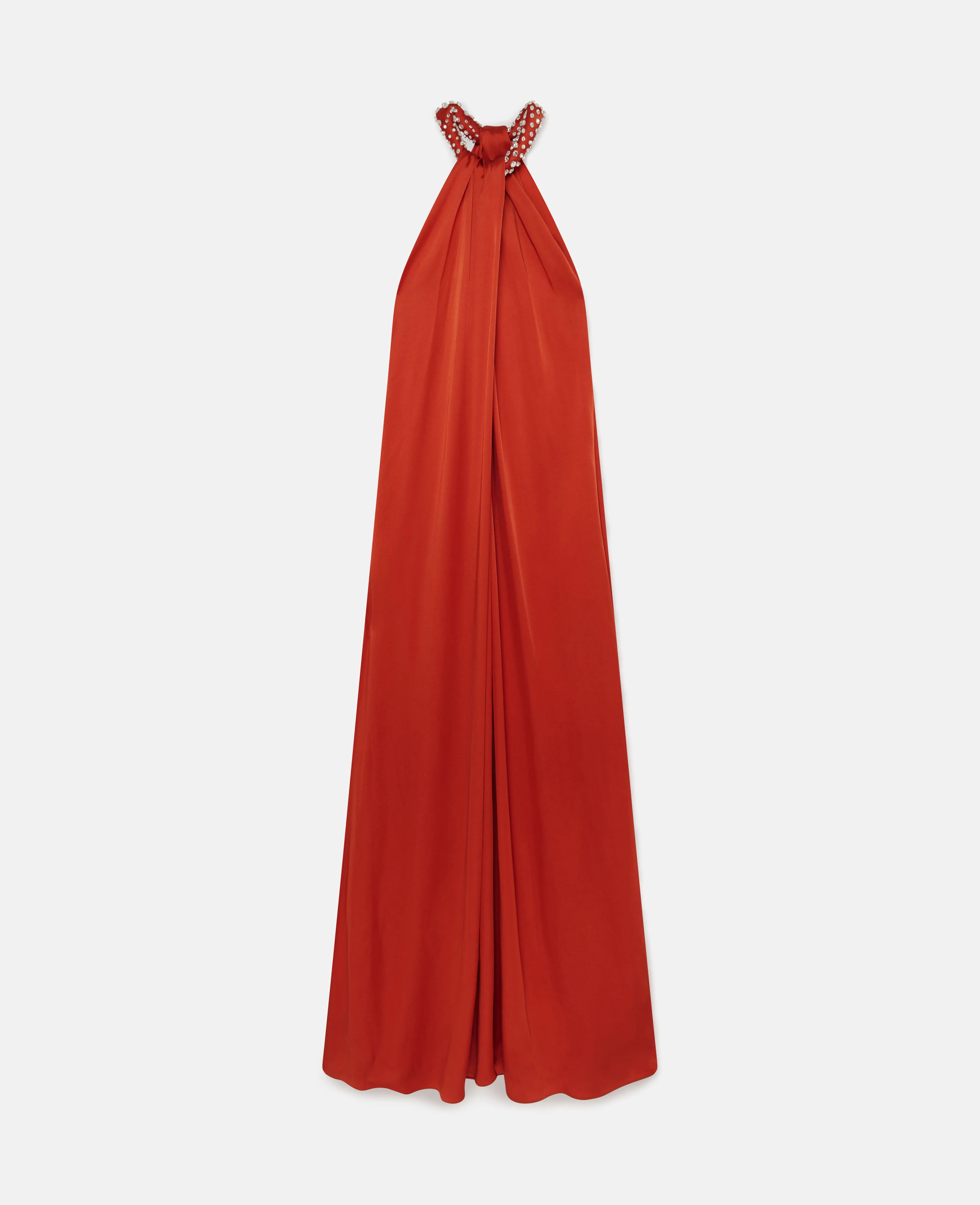 Crystal Halterneck Satin Maxi Dress