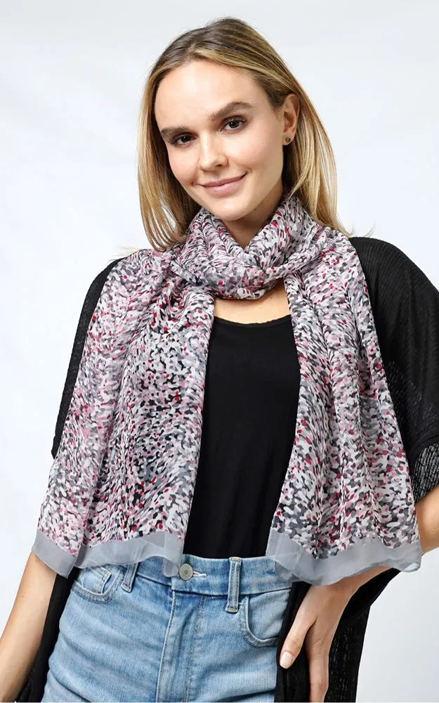 ESC10985 ABSTRACT PRINT CHIFFON OBLONG SCARF