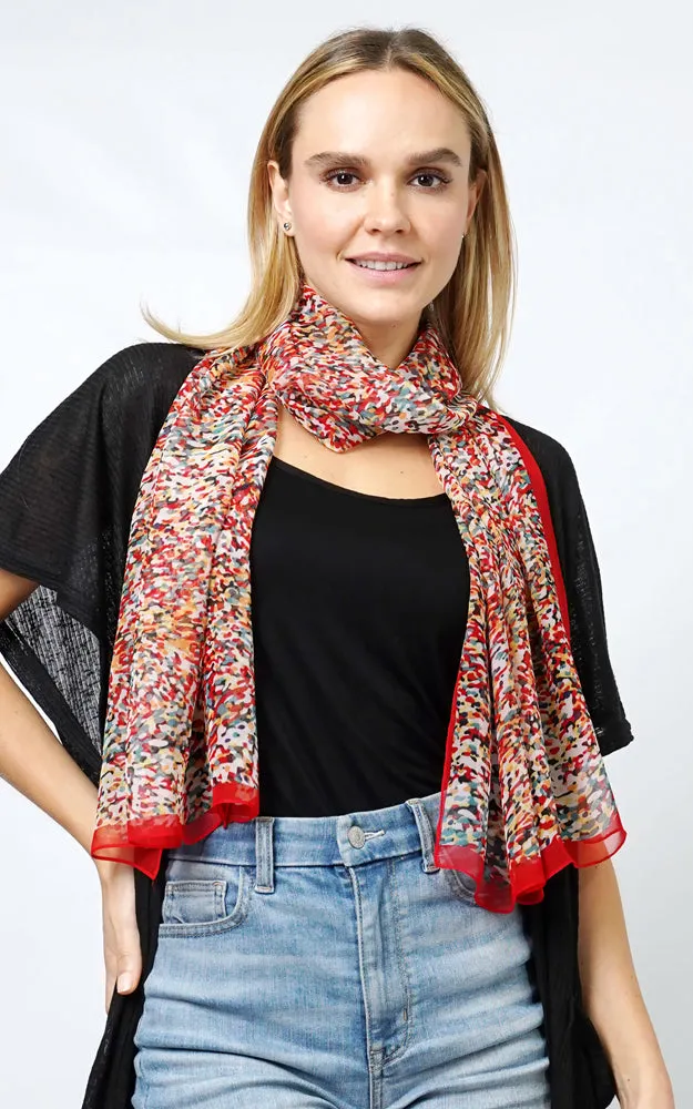 ESC10985 ABSTRACT PRINT CHIFFON OBLONG SCARF