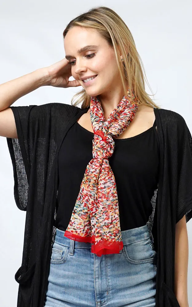 ESC10985 ABSTRACT PRINT CHIFFON OBLONG SCARF