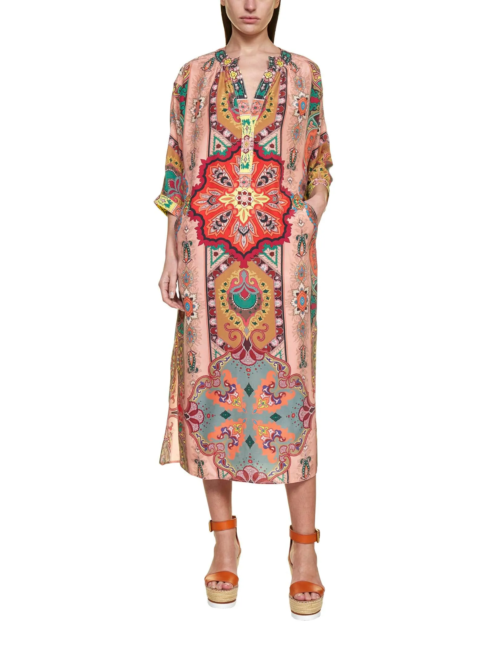 Etro V-Neck All-Over Printed Maxi Dress