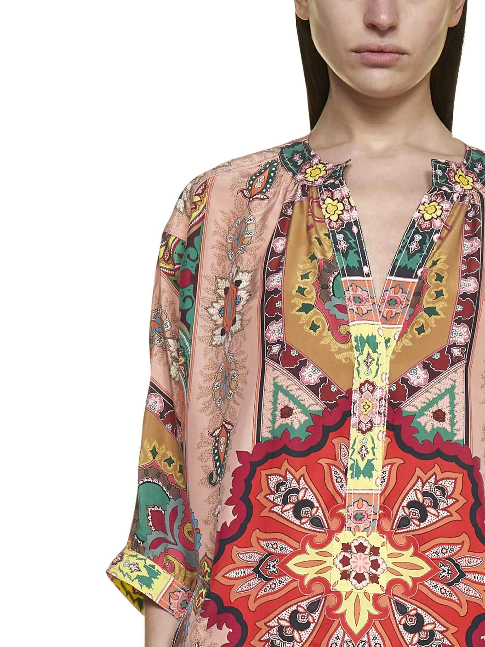 Etro V-Neck All-Over Printed Maxi Dress