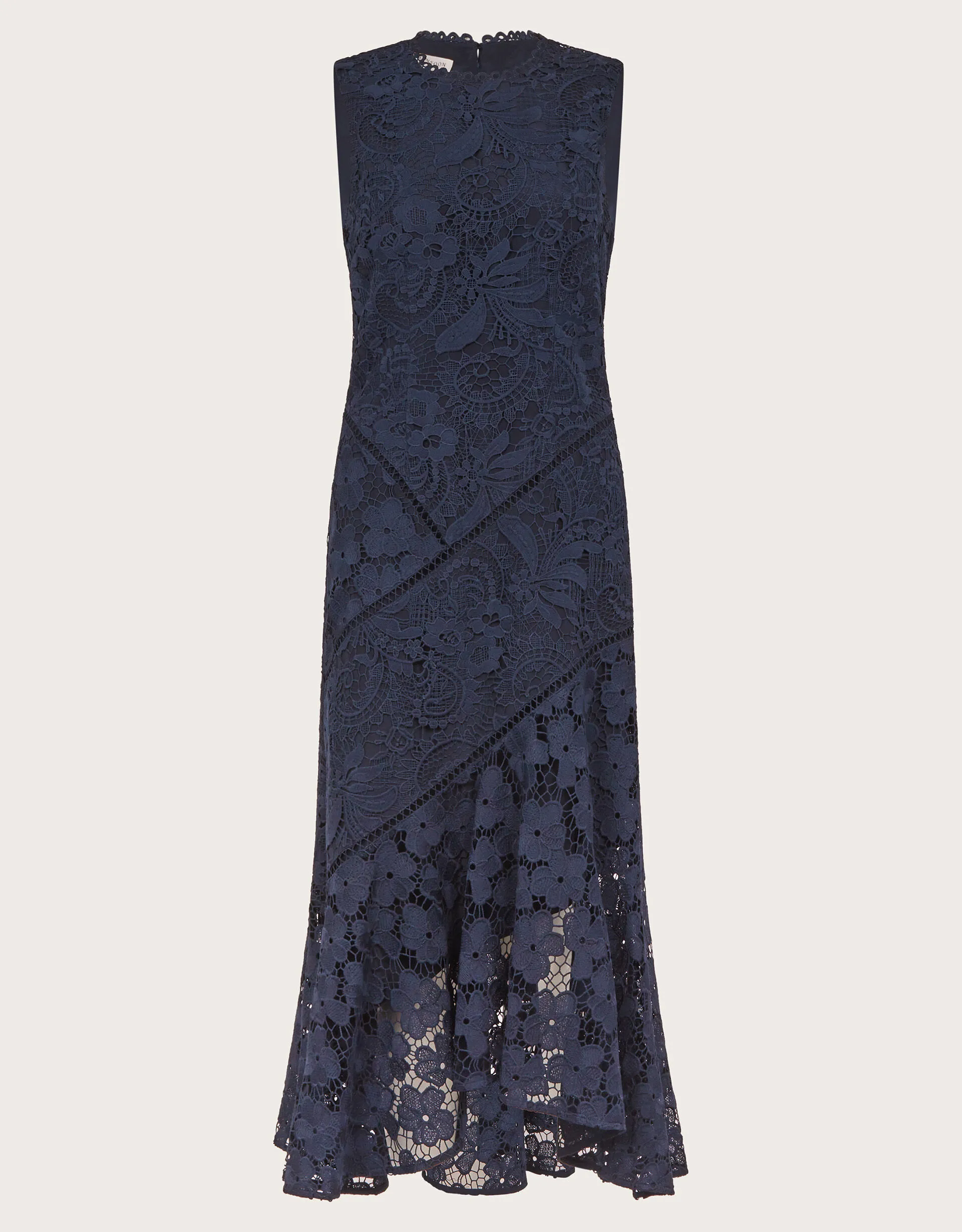 Gianna Sleeveless Lace Midi Dress Blue