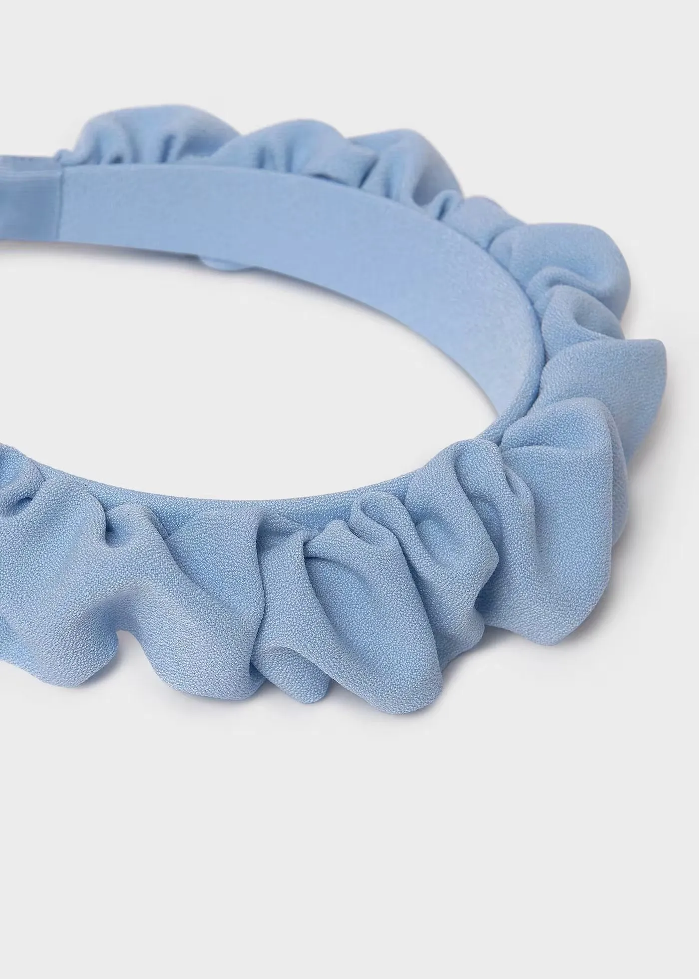 Girl Ruffled Crepe Headband - Sky blue