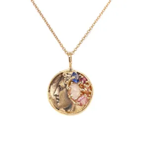 Gold of Memories Sapphire Pendant Necklace