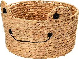 Hand-Woven Water Hyacinth Frog Basket