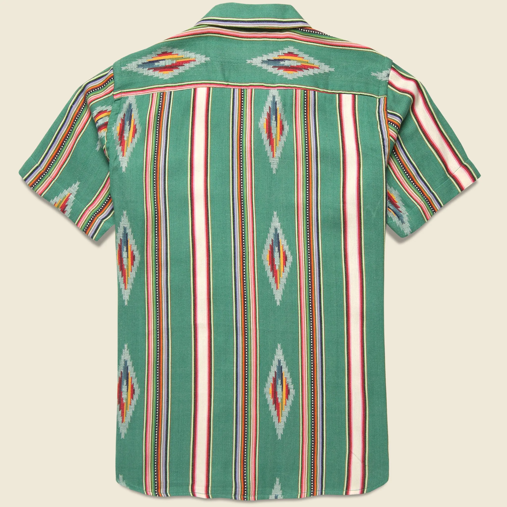 Handwoven Blanket Stripe Shirt - Green