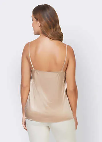 Heine Sleeveless Lace Silk Blend Cami Top | Grattan