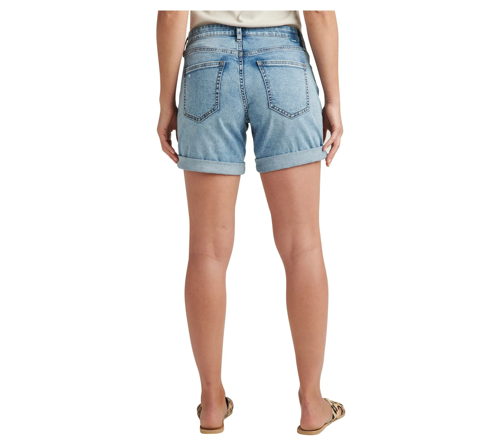 JAG Alex Mid Rise Boyfriend Short-Resort Blue