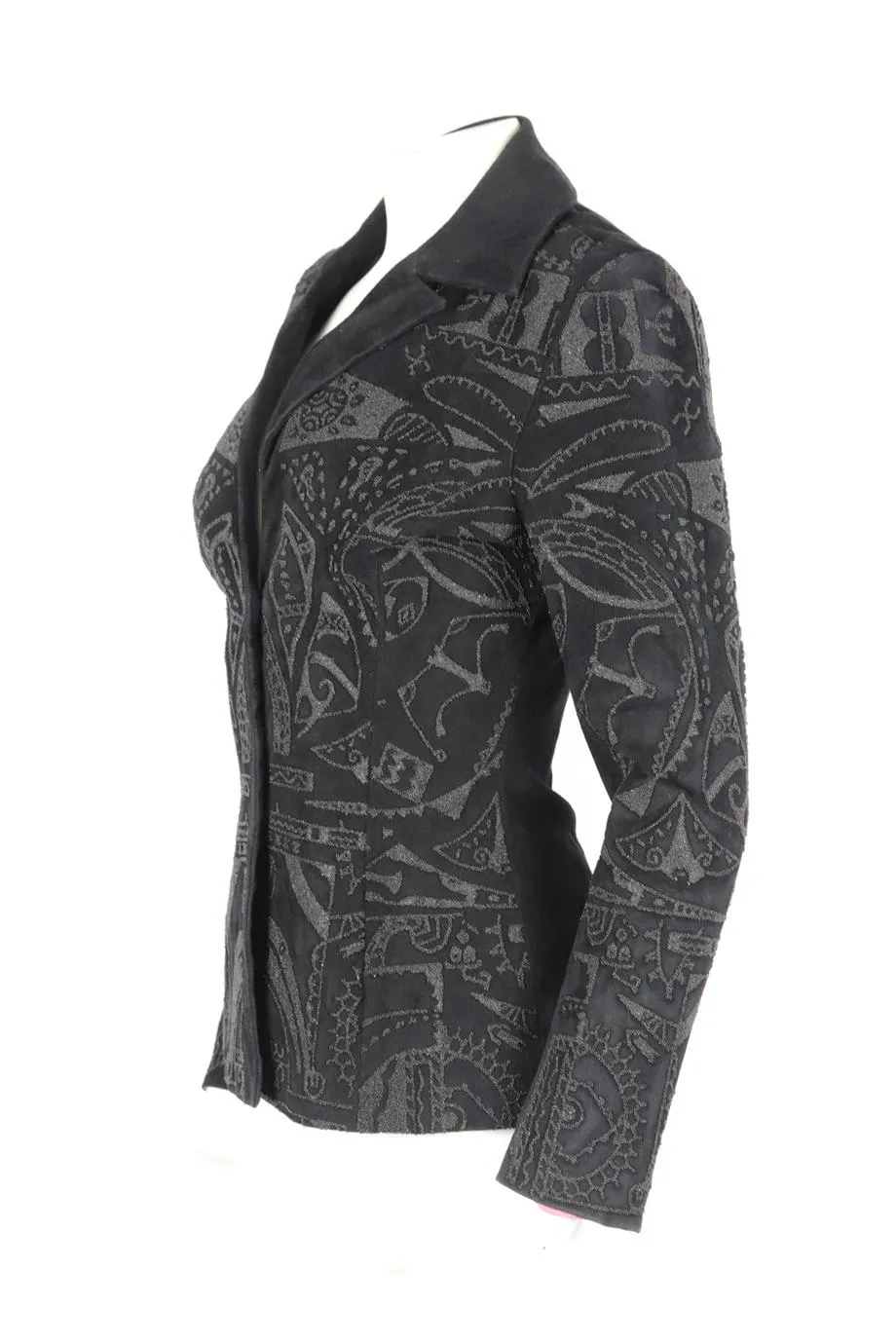 JITROIS VINTAGE EMBELLISHED SUEDE BLAZER FR 38 UK 10