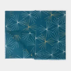 Katie Loxton Teal Starburst Printed Foil Scarf