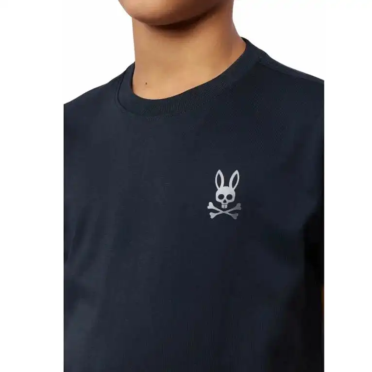 Kids Psycho Bunny Crosby Graphic Tee (Navy) B0U104Y1PC