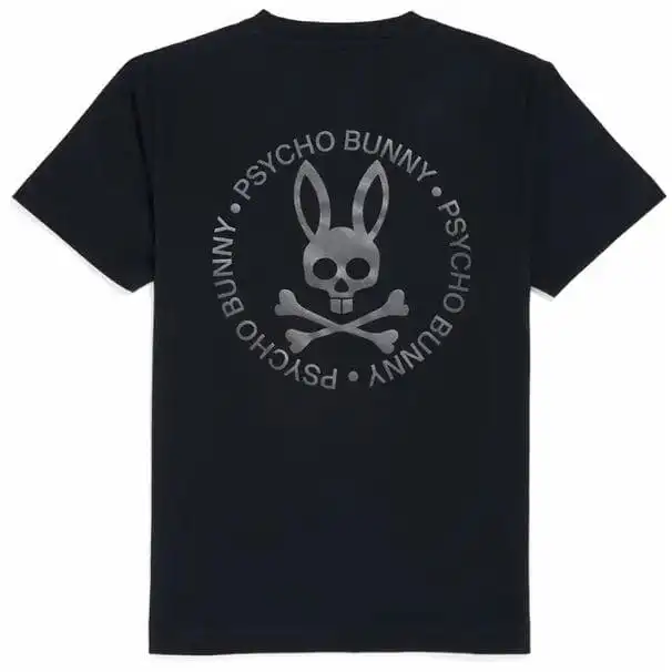 Kids Psycho Bunny Crosby Graphic Tee (Navy) B0U104Y1PC