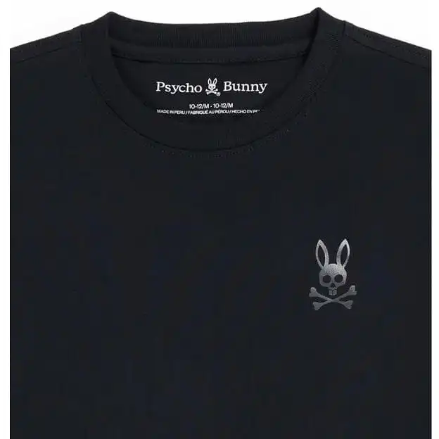 Kids Psycho Bunny Crosby Graphic Tee (Navy) B0U104Y1PC