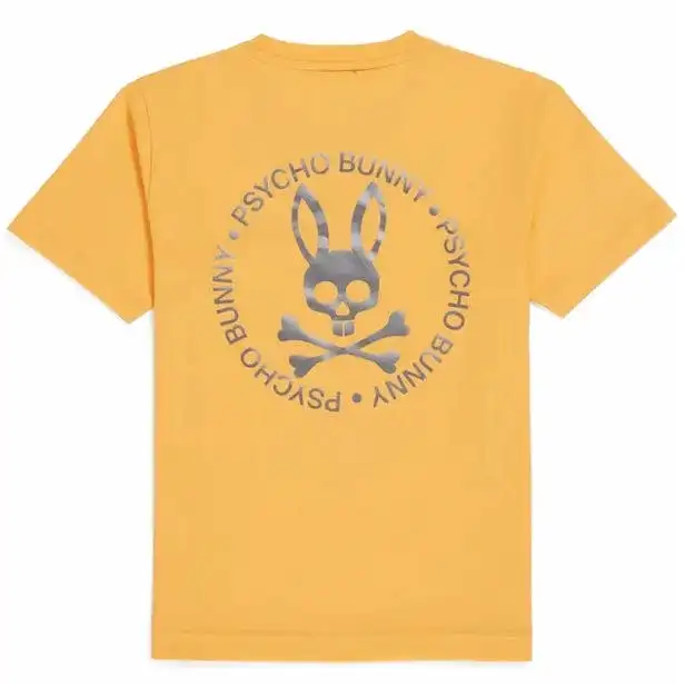 Kids Psycho Bunny Crosby Graphic Tee (Orange Soda) B0U104Y1PC