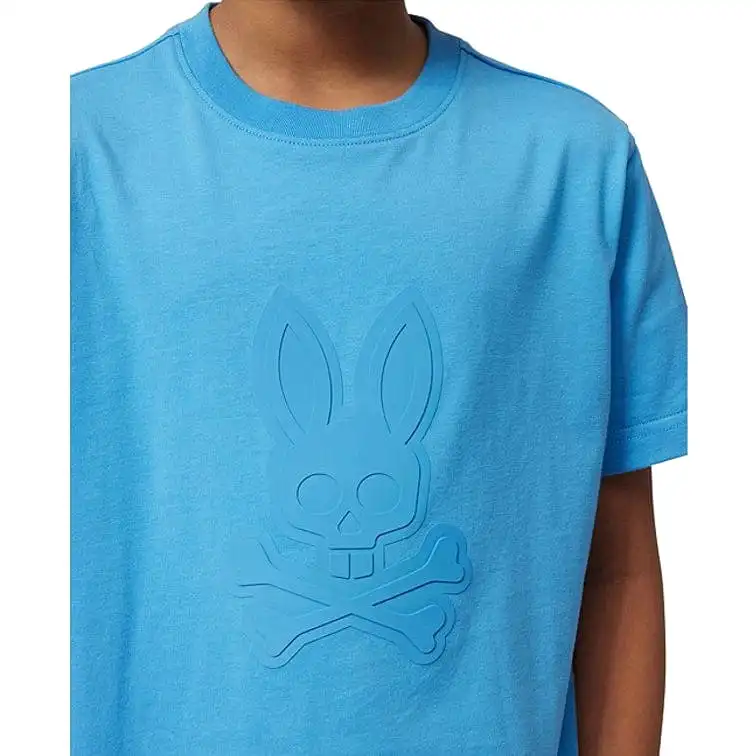 Kids Psycho Bunny Damon Graphic Tee (Cool Blue) B0U900Y1PC