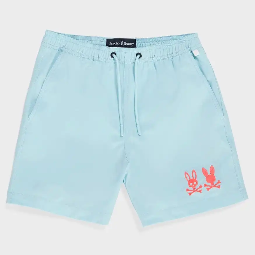 Kids Psycho Bunny Kingwood Hydrochromic Swim Trunk (Seafoam) B0W945Y1PO