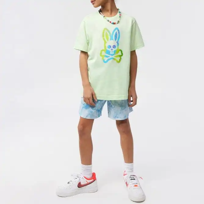 Kids Psycho Bunny Montgomery Graphic Tee (Patina Green) B0U948Y1PC