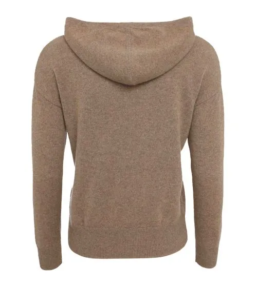 KKS STUDIOS Kurz Hoody Damen Kapuzen-Pullover aus 100% Kaschmir Sweater 7079 Schwarz, Grau, Blau, Pink, Beige