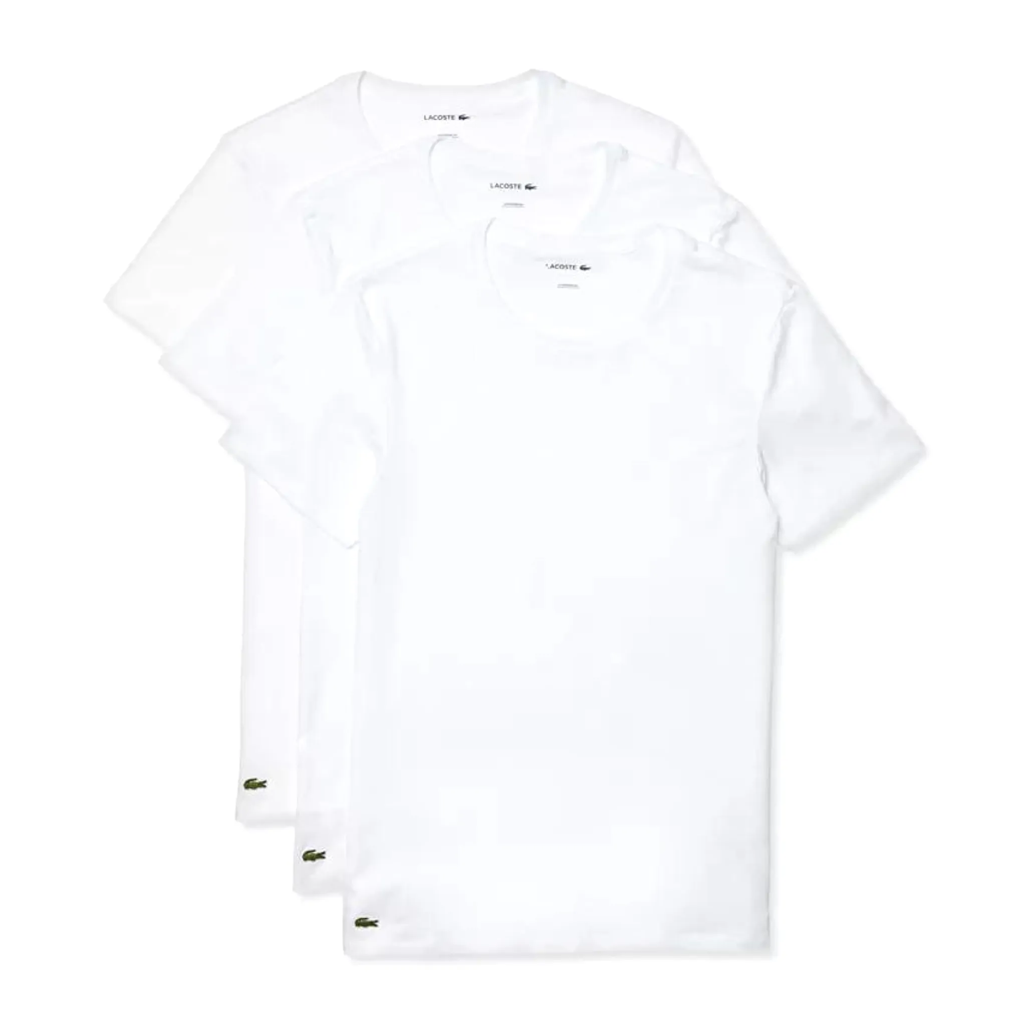 Lacoste 3-Pack Crew Neck Slim Fit T-shirts (White)