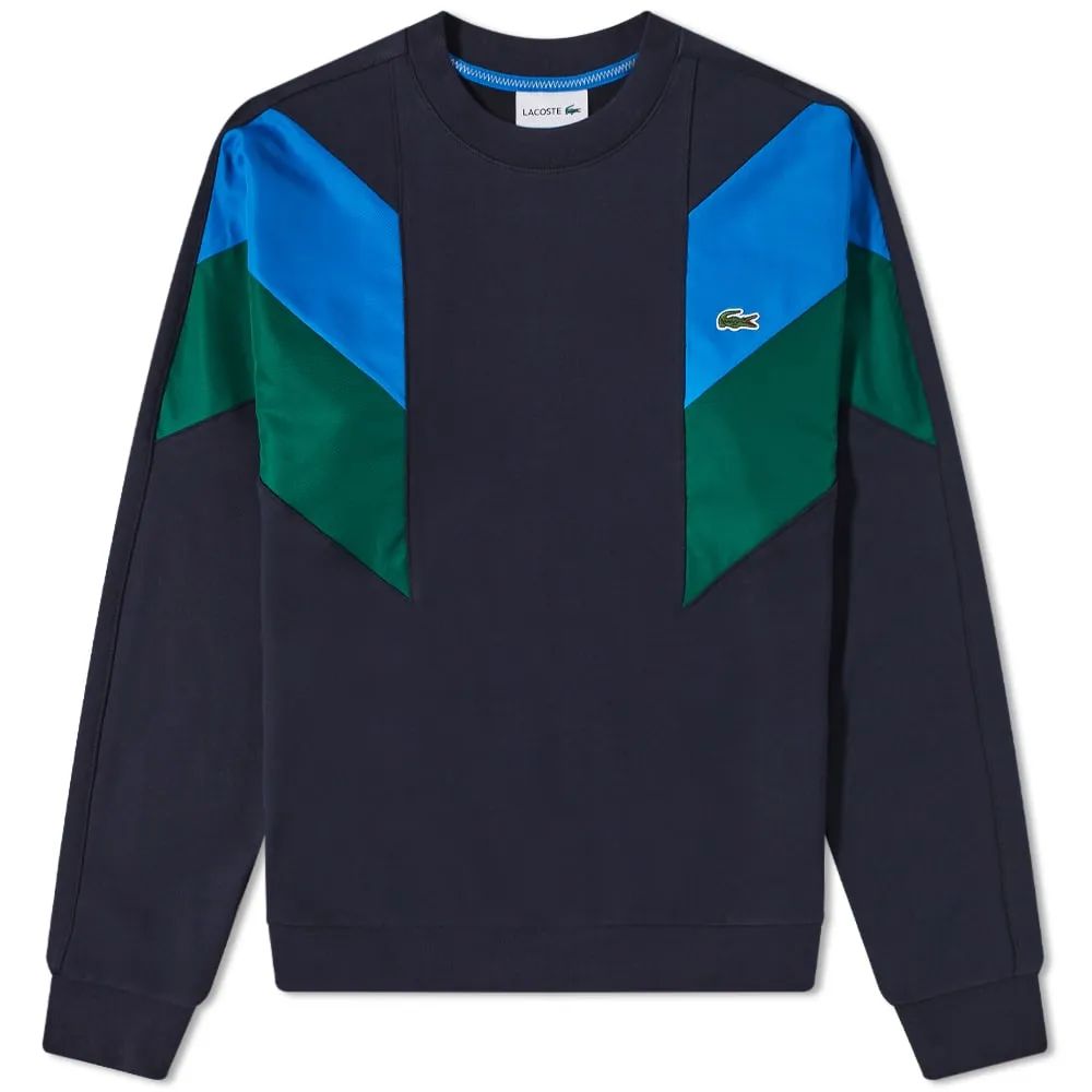 Lacoste Chevron Colour Block Crew SweatBlack & Ultramarine