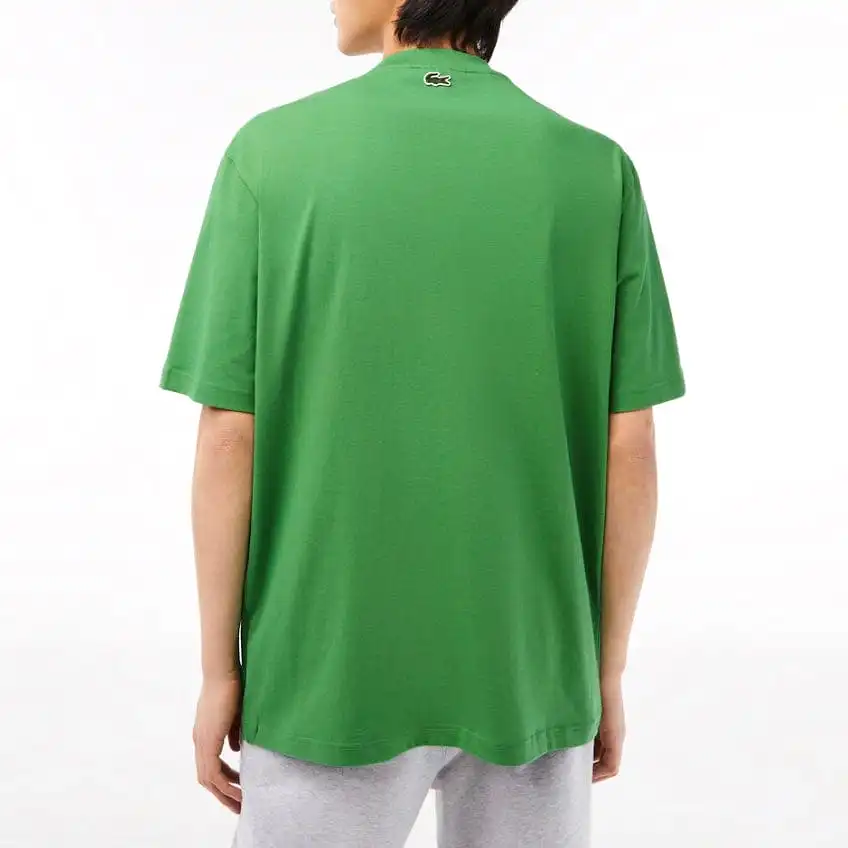 Lacoste Crew Neck Loose Fit Crocodile Print T Shirt (Green) TH5511-51