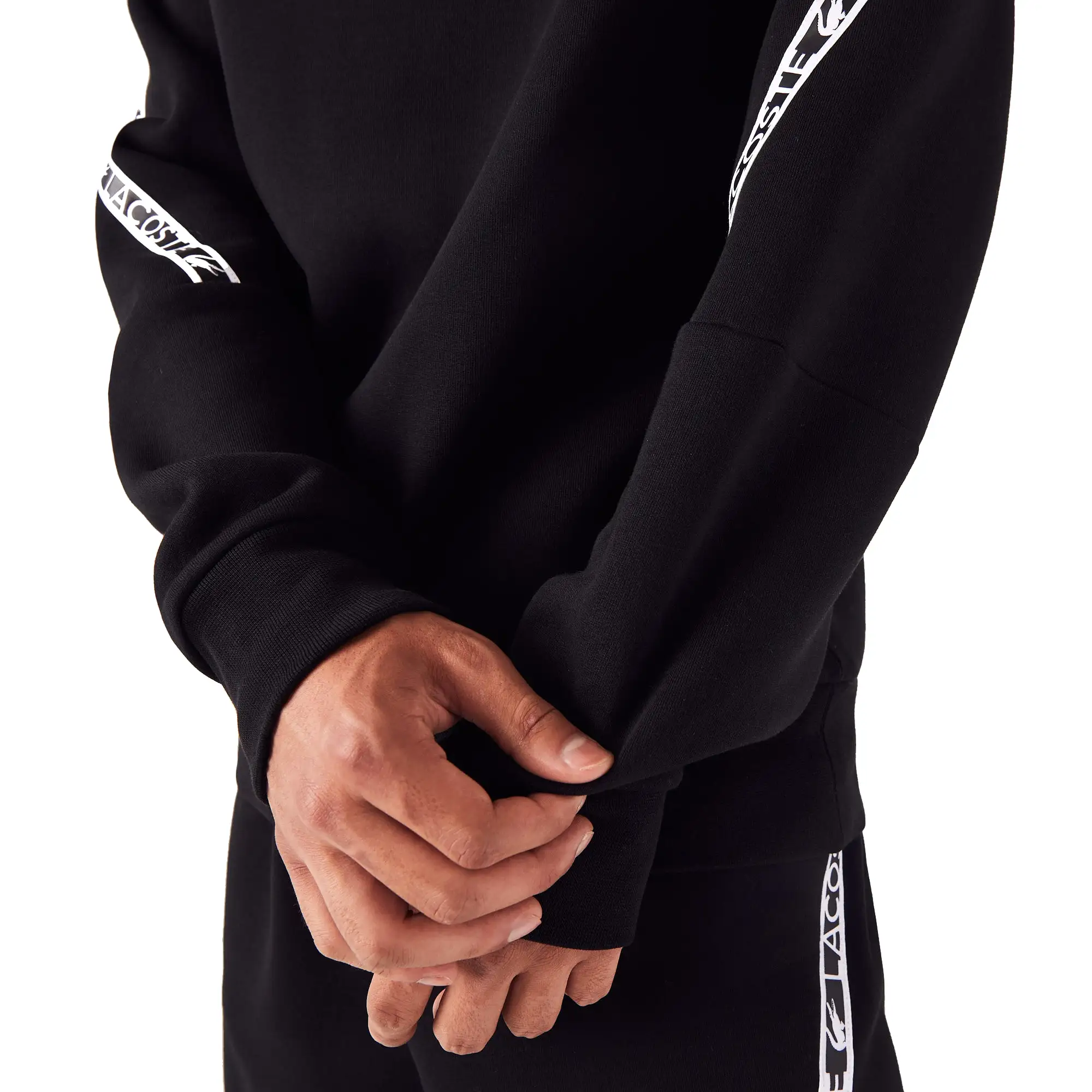 Lacoste Tape Sleeve Crew Sweat SH9884 - Black