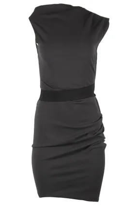 LANVIN RUCHED WOOL MINI DRESS FR 38 UK 10