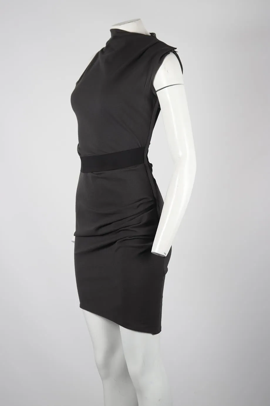 LANVIN RUCHED WOOL MINI DRESS FR 38 UK 10