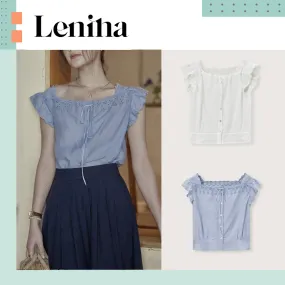 LENINA  |Casual Style Sleeveless Street Style Plain Lace