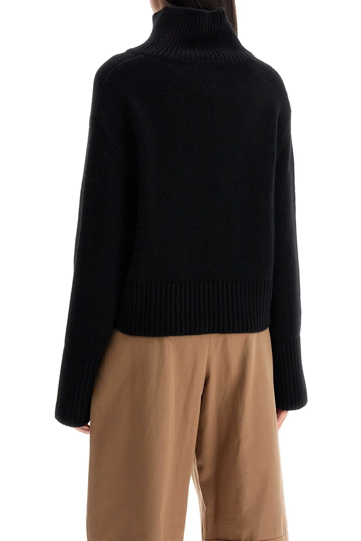 Lisa Yang High Necked Fleur Sweater   Black