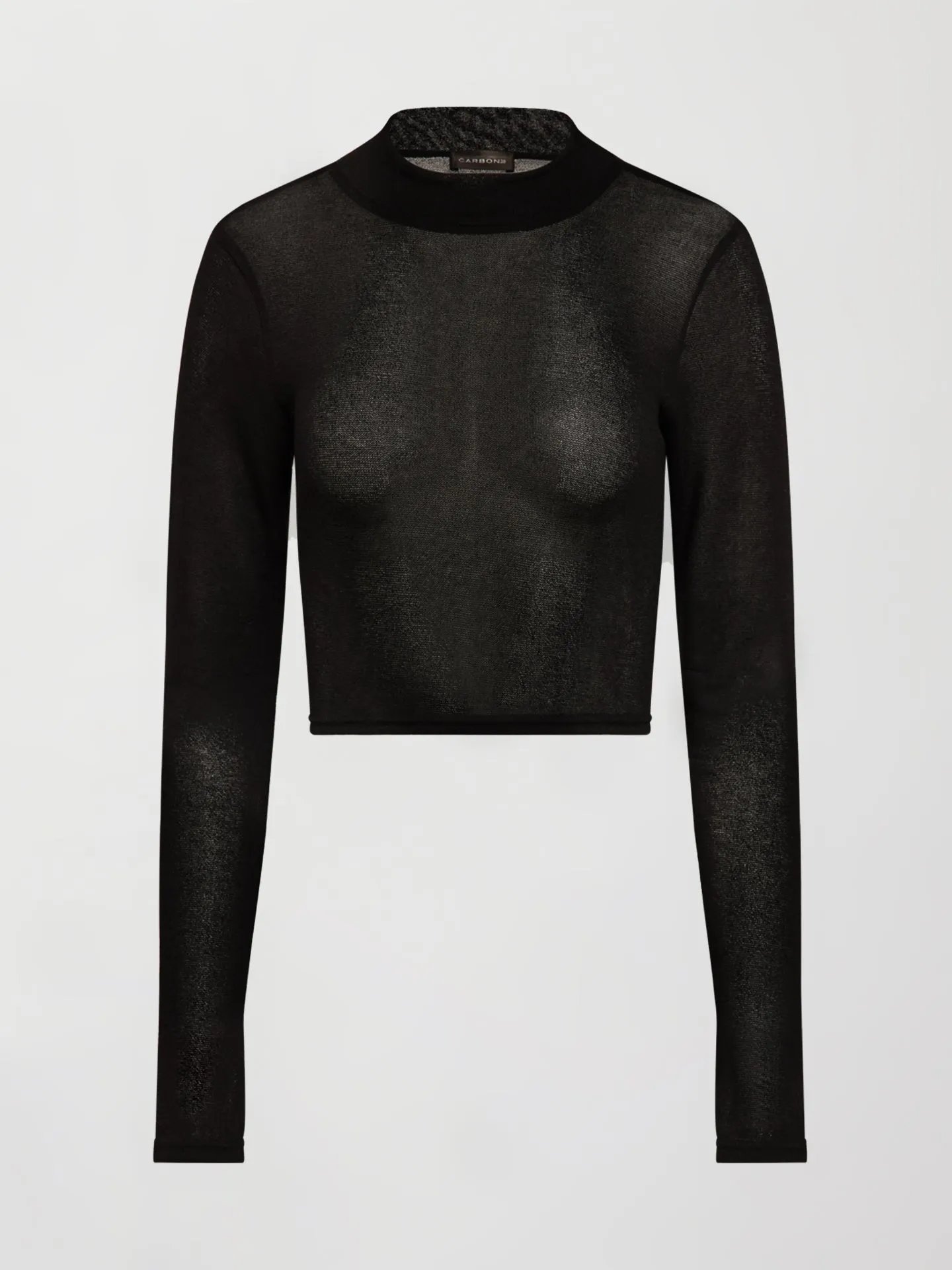 Long-sleeve Mesh Top - Black