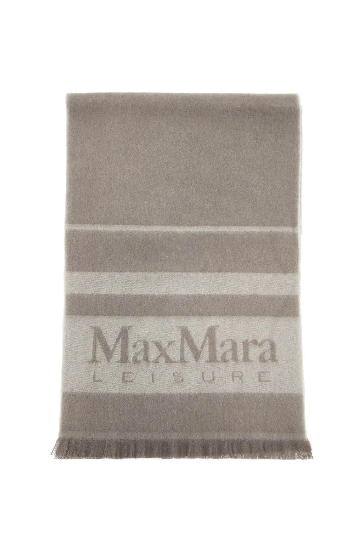 Max Mara Leisure Wool Jacquard Scarf   Neutral