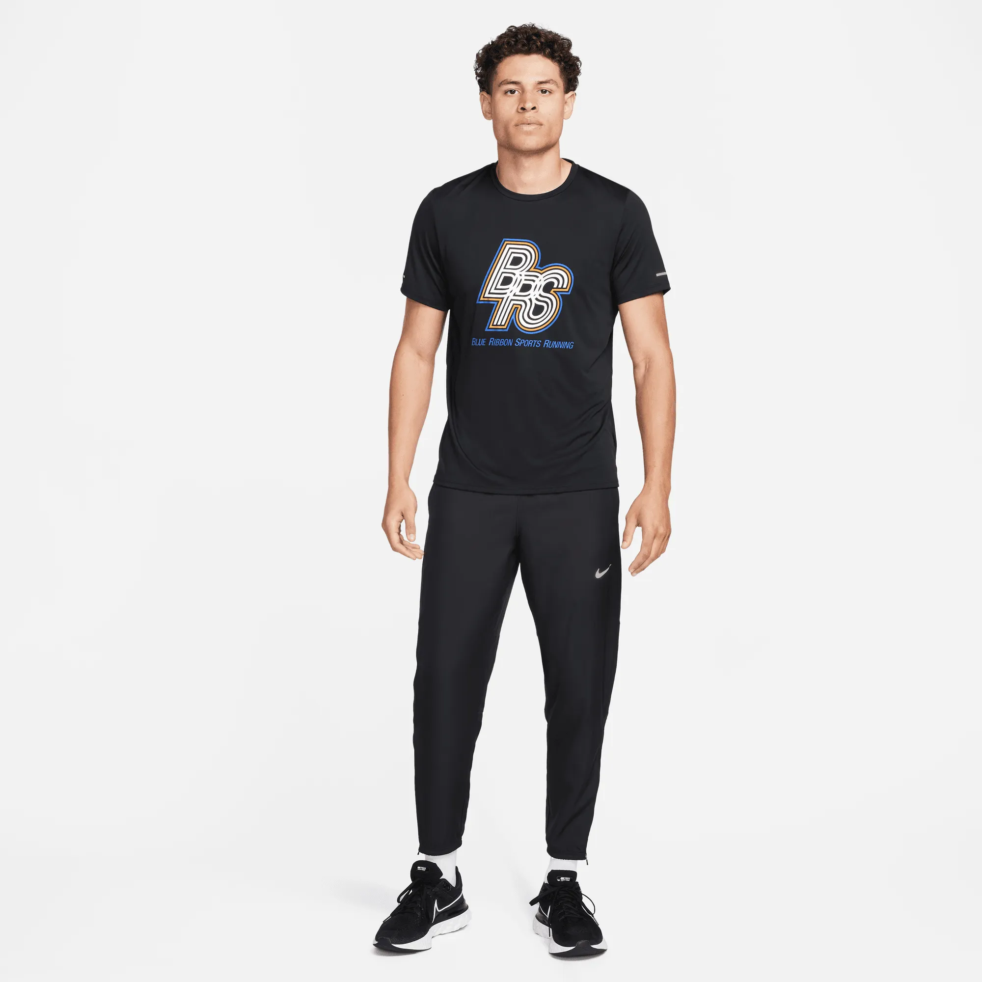 Men's DRI-FIT Energy Rise 365 Short-Sleeve Running Top (010 - Black/Hyper Royal/Hyper Royal)