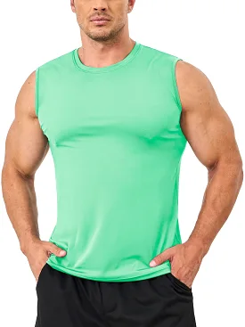 Mens Modern UPF 50+ TANK TOPS Quick Dry Sleeveless T-shirts Mens Summer Gym Fitness Running Tee Shirts Trainning tshirts Swimmin