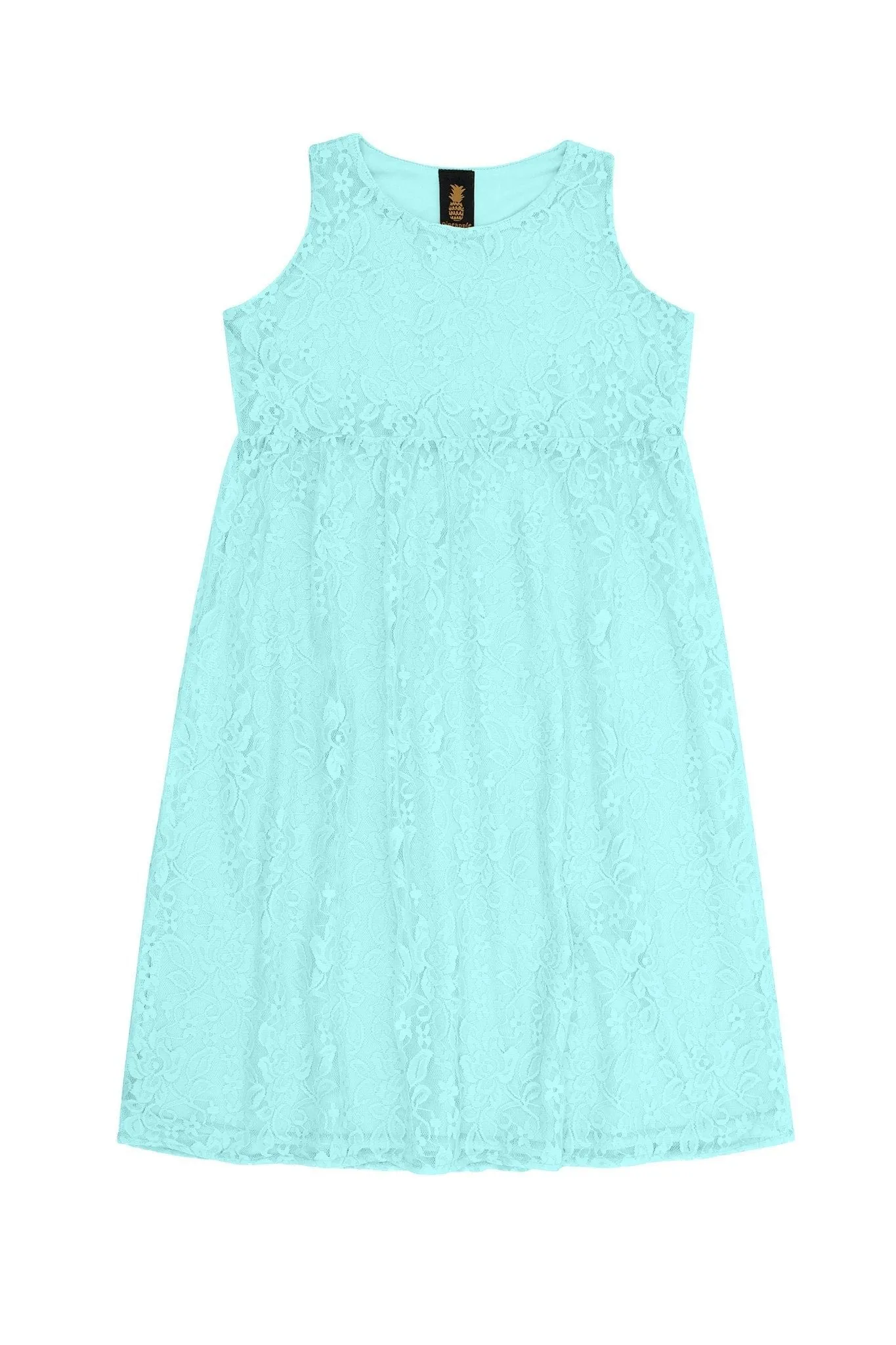 Mint Blue Stretchy Lace Empire Waist Sleeveless Day Mommy and Me Dress