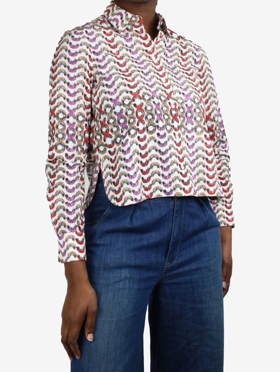   Multicoloured long-sleeved printed shirt - size FR 38