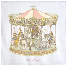 Mussola Atelier Choux Carousel Rosa Cotone