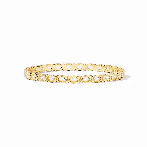 Mykonos Bangle Gold Clear Crystal - Medium by Julie Vos