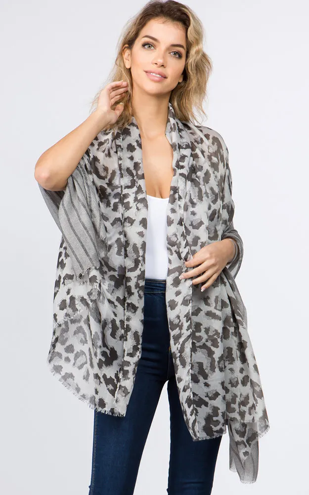 OP9561 Leopard Printed Oblong Scarf