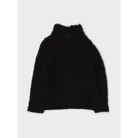 Oversized Fleece Mock Neck Sweater