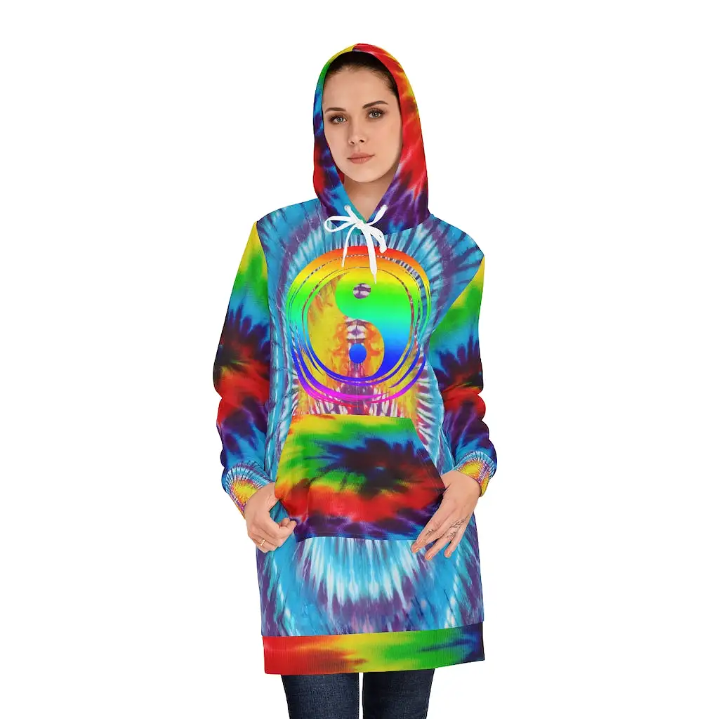 Peace Love Rock 'n Roll (YinYang) Hoodie Dress